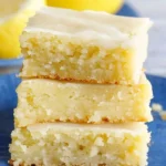 Fudgy Gluten-Free Lemon Brownies with lemon glaze in cozy kitchen