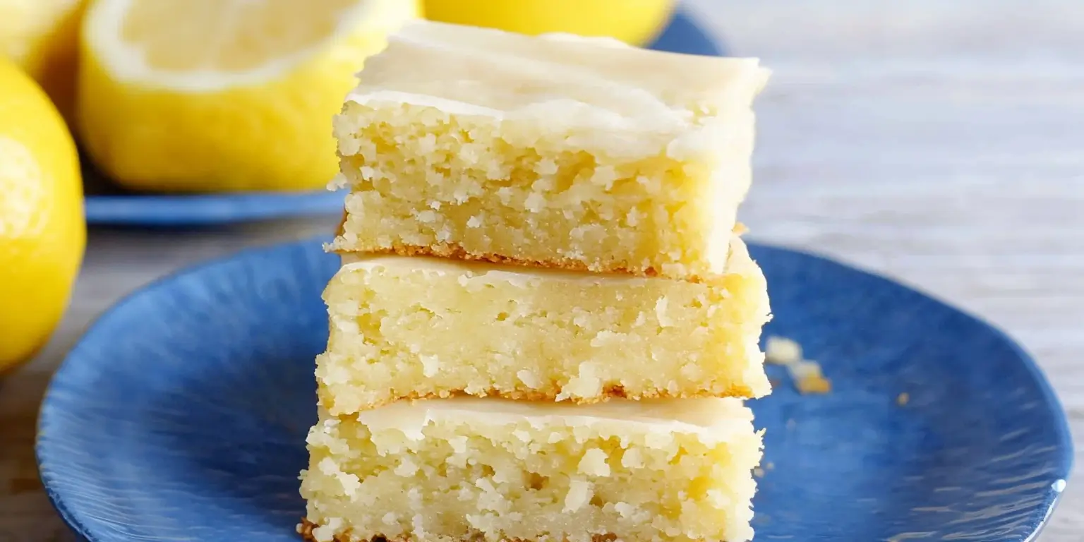Fudgy Gluten-Free Lemon Brownies with lemon glaze in cozy kitchen