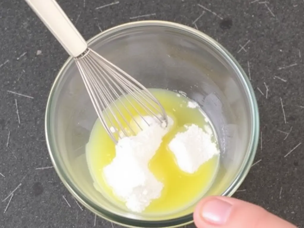 Preparing lemon icing for Gluten-Free Lemon Brownies