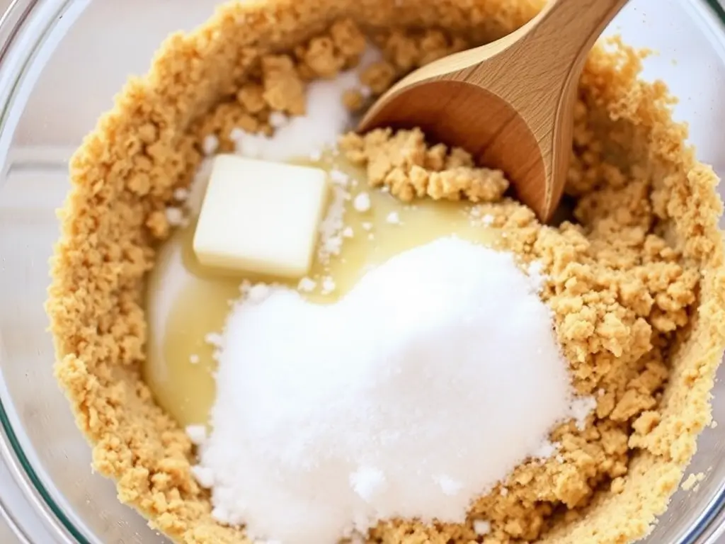 Mixing graham cracker crust
