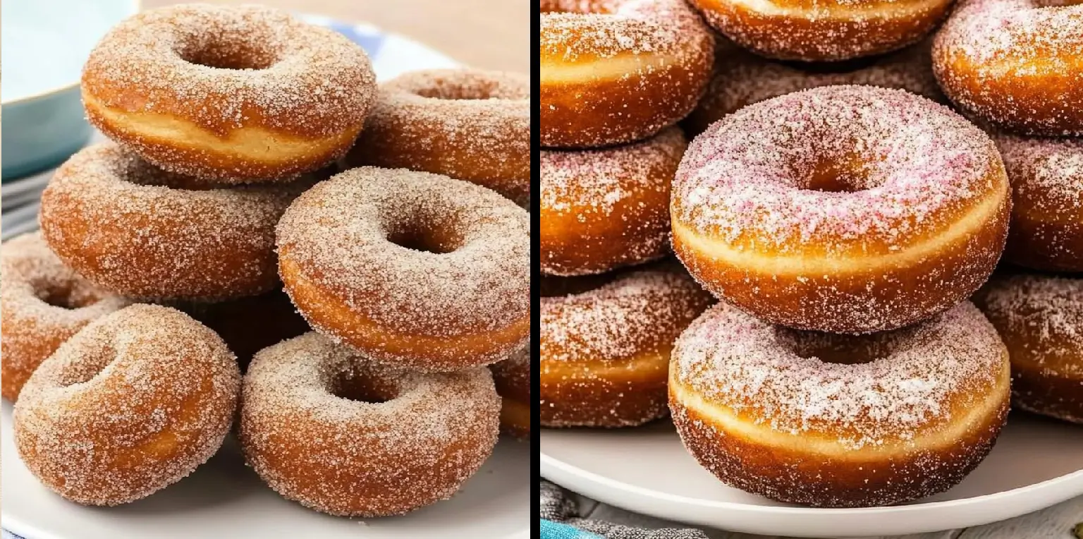 Freshly made gluten-free yeast donuts dusted with powdered sugar, golden brown and pillowy