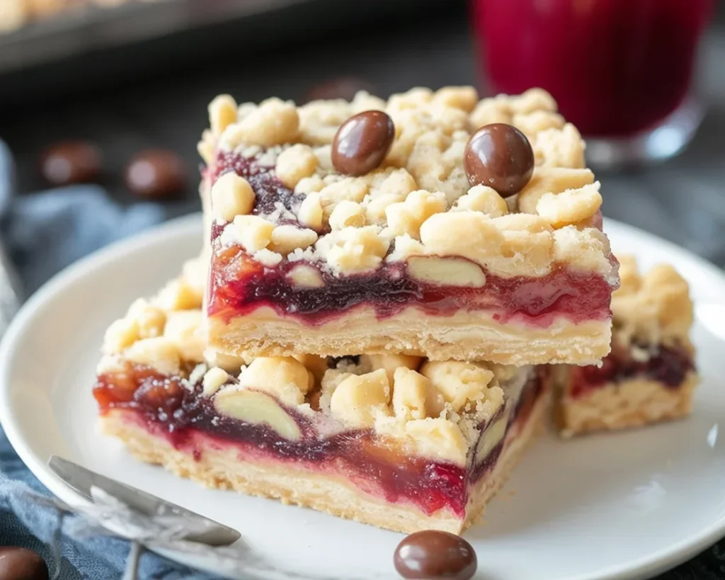 Delicious gluten-free cranberry crumble bars with buttery crust and topping.
